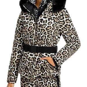Goldbergh Leopard Print Ski Jacket with Black Details